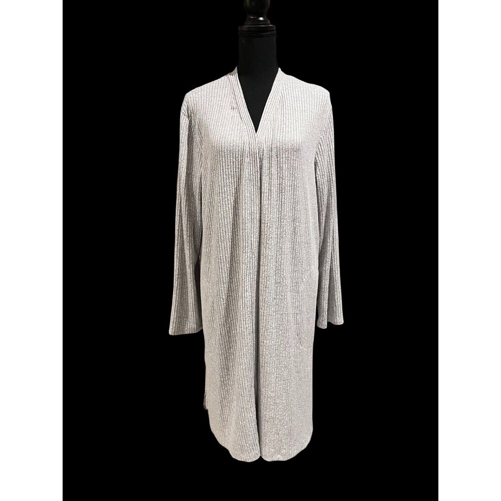 CUDDL DUDS Gray Open Front Cardigan Duster Robe Sz M (8/10) NWT